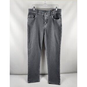 Faherty Jeans Mens 36 Gray 5 Pocket Stretch Terry Denim Jeans (36x32)